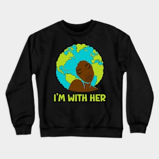 Black Mother Earth Goddess Earth Day 2024 Crewneck Sweatshirt